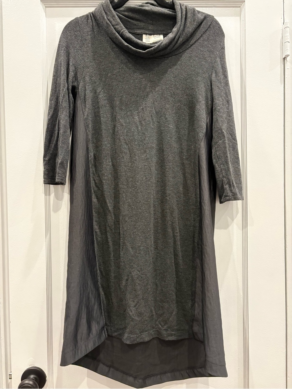Saturday Sunday by Anthropologie Mixed-Media Cowl Neck Dress Gray Size Small
